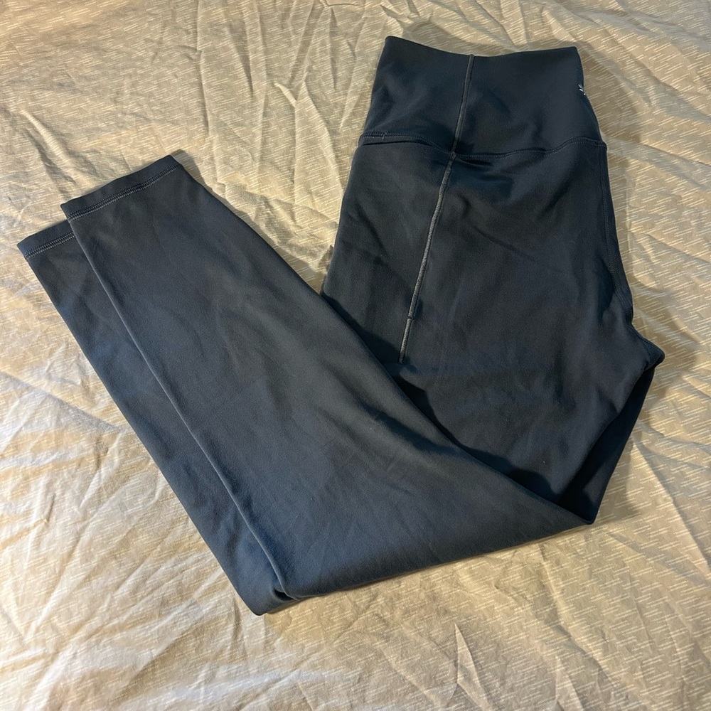 Athleta Transcend Stash Leggings Large Granite Blue excellent condition!
